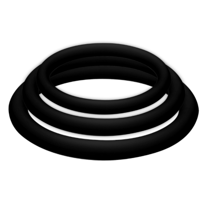 JOYDIVISION POTENZDUO - PLUS 3 SCHWARZE RINGE SATZ - S, M, L - Größe S