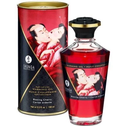 SHUNGA - MASSAGEÖL MIT WÄRMEEFFEKT INTENSIVEM KIRSCHGESCHMACK 100 ML - Größe L