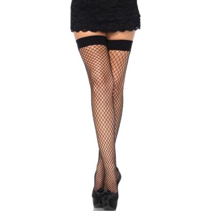 Fishnet Thigh Highs Schwarz