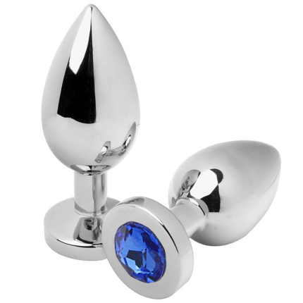 METAL HARD - ANALSTECKER DIAMANT BLAU KLEIN 5,71 CM - Größe 71