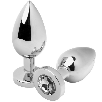 METAL HARD - ANALSTECKER DIAMANT TRANSPARENT MITTEL 7,62 CM - Größe 62