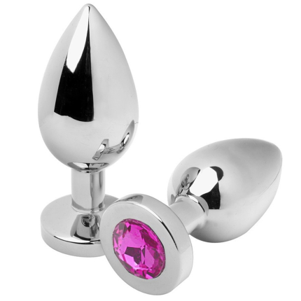 METAL HARD - ANAL PLUG DIAMANT ROSA KLEIN 5,71 CM - Größe 71