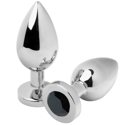 METAL HARD - ANAL PLUG DIAMANT SCHWARZ KLEIN 5,71 CM - Größe 71