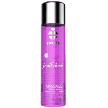 SWEDE - FRUITY LOVE MASSAGEÖL MIT WÄRMENDEM EFFEKT, ROSA HIMBEERE UND RHABARBER 60 ML - Größe L
