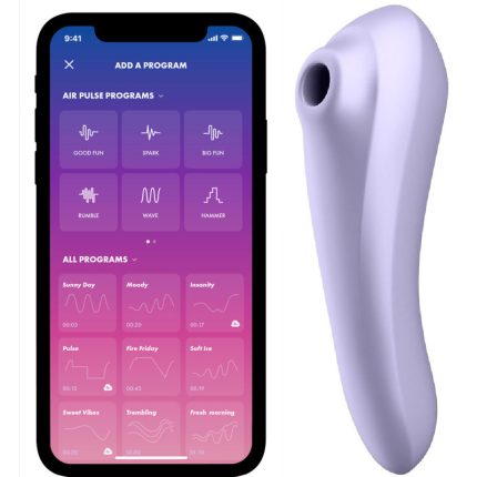 Dual Pleasure Air Pulse Vibrator Mauve