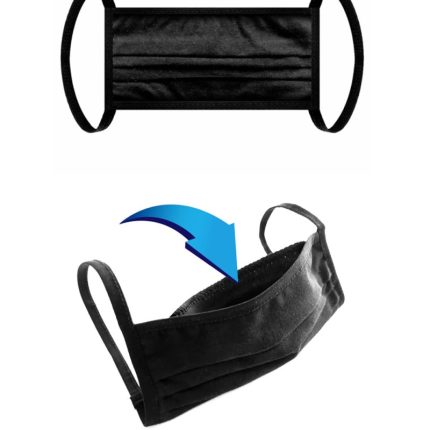 Baumwollmaske 2-lagig mit Filtertasche schwarz - STANDARD 100 by OEKO-TEX - Größe 100